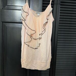 Express Ruffle Trim Tank Top - Light Pink
